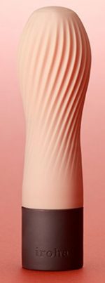 Персиковый рифленый мини-вибратор IROHA ZEN HANACHA - 12