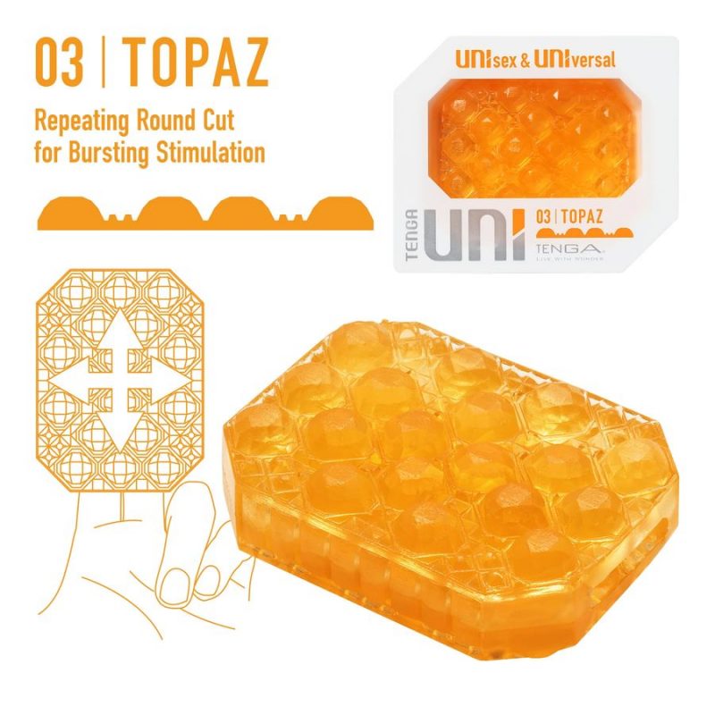 Оранжевый мастурбатор-стимулятор Tenga Uni Topaz — изображение 3