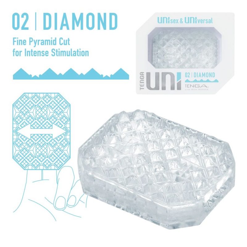 Прозрачный мастурбатор-стимулятор Tenga Uni Diamond — изображение 3